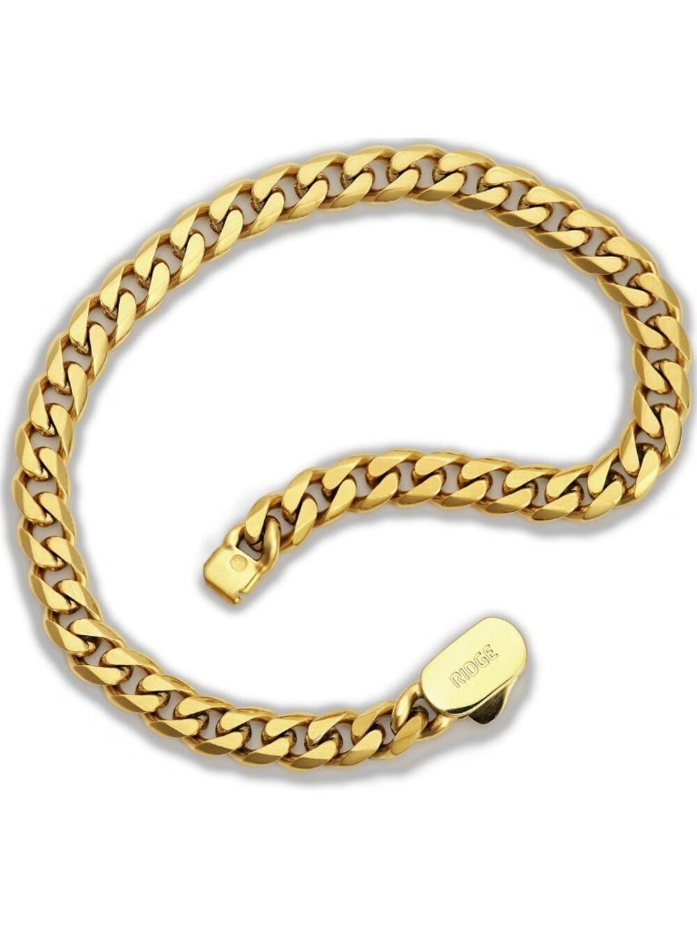 6mm 18K Gold Curb Bracelet for Men - Rugged, Durable, Secure Clasp Jewelry